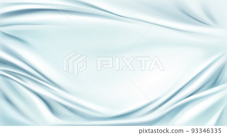 Blue silk draped fabric background, textile frame 93346335