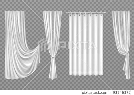 White curtains isolated on transparent background White curtains isolated on transparent background 93346372