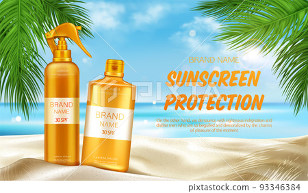 Sunscreen protection uv cosmetic banner, summer 93346384