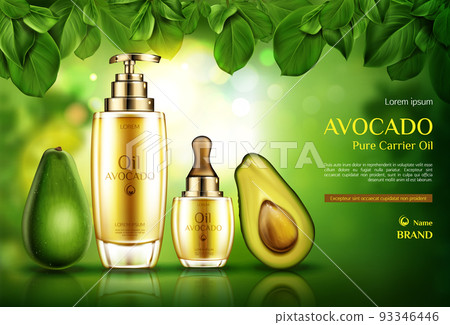 Avocado cosmetics oil. Natural skin care cosmetic 93346446