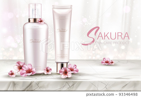 Cosmetics bottles skin care mockup, beauty product Cosmetics bottles skin care mockup, beauty product 93346498