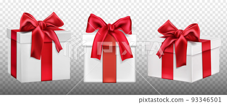 Gift or present boxes with red bow set, packages Gift or present boxes with red bow set, packages 93346501