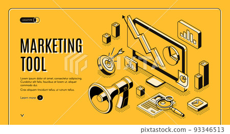 Marketing e-commerce, data analysis tool banner. 93346513