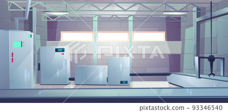 Industrial factory shop interior cartoon vector Industrial factory shop interior cartoon vector 93346540