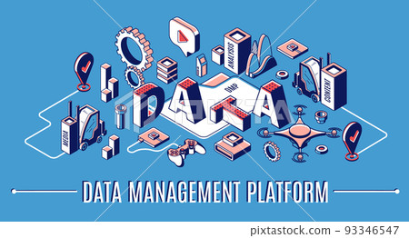Data management platform, dmp isometric banner Data management platform, dmp isometric banner 93346547