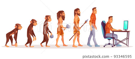 Human evolution from ape to man computer user Human evolution from ape to man computer user 93346595