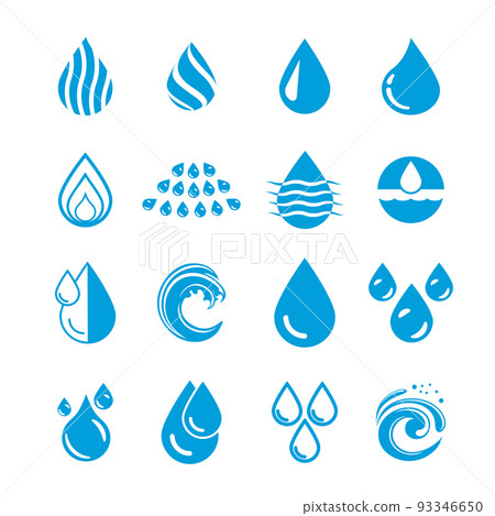 Vector set of water drop icons Vector set of water drop icons 93346650