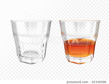 Whiskey glass vector illustration realistic crockery 93346996