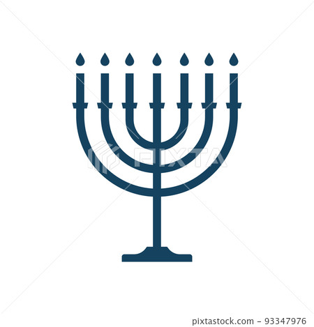 Menorah vector icon hanukkah menora jewish symbol isolated logo. Hanuka icon candlestick 93347976