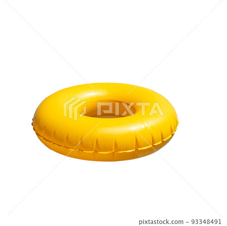 Yellow Inflatable ring isolated on white background 93348491