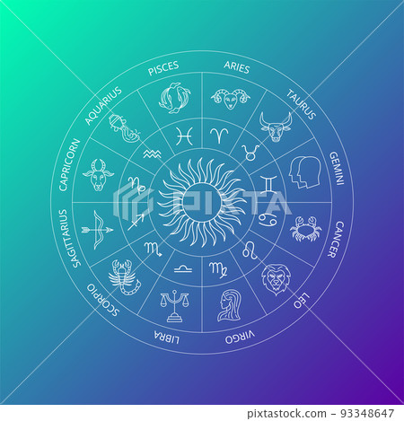 Blue Zodiac Horoscope Circle 93348647