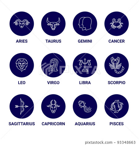 Horoscope Line Circles Set 93348663