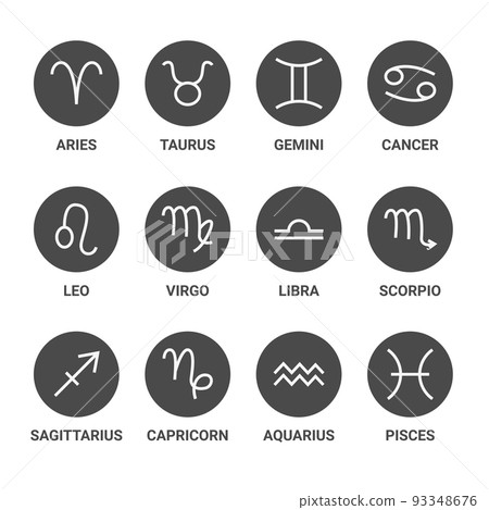 Zodiac Horoscope Line Circles Set Zodiac Horoscope Line Circles Set 93348676