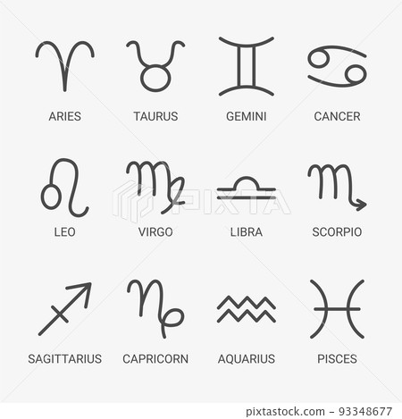 Zodiac Horoscope Line Symbols Set Zodiac Horoscope Line Symbols Set 93348677