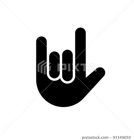 Rock on hand icon. Hand roll sign logo metal symbol emoji gesture 93349050
