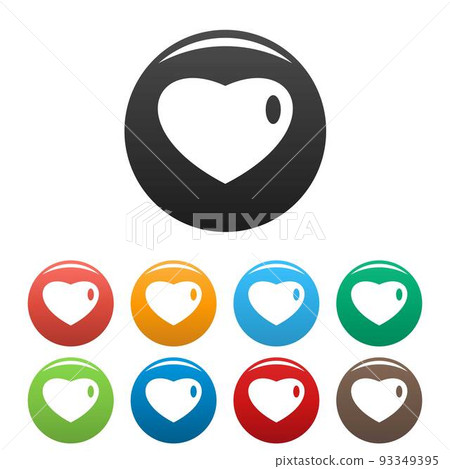 Three-dimensional heart icons set color vector Three-dimensional heart icons set color vector 93349395