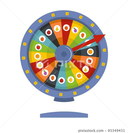 Fortune wheel icon, flat style 93349431