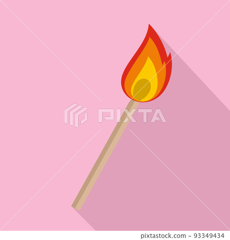 Burning matche icon, flat style Burning matche icon, flat style 93349434