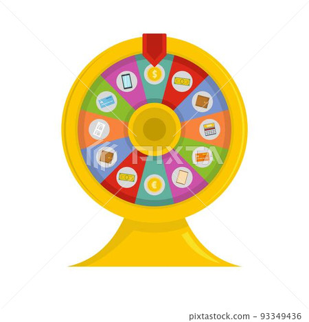 Lucky wheel icon, flat style 93349436
