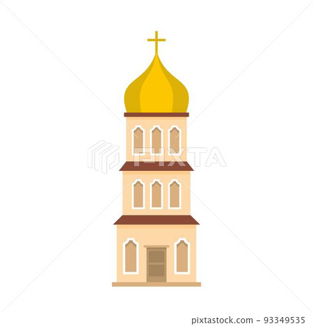Church tower icon, flat style 93349535