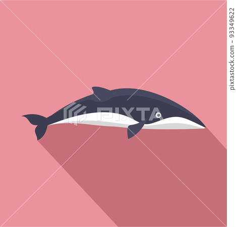 Minke whale icon, flat style Minke whale icon, flat style 93349622