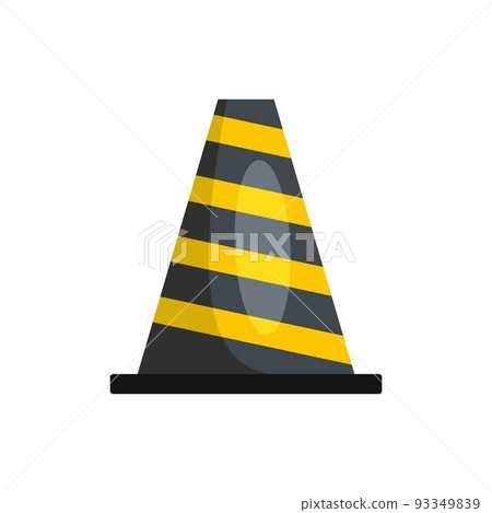 Striped cone icon, flat style 93349839