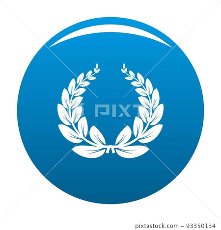 Leaf wreath icon vector blue Leaf wreath icon vector blue 93350134