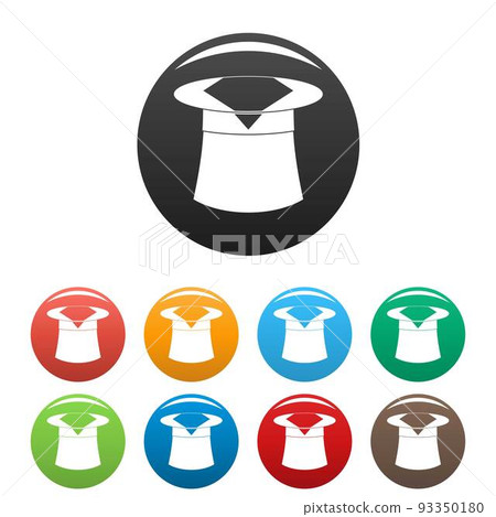 Hat with napkin icons set color vector Hat with napkin icons set color vector 93350180