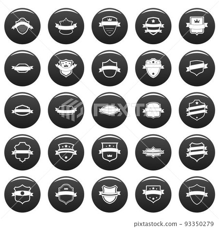 Shield badge icons set vetor black Shield badge icons set vetor black 93350279