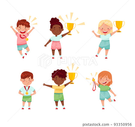 winner cartoon clipart of children