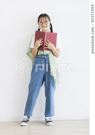 Plain clothes portrait of teenage girl junior high school high school student 93351954