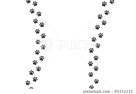 Dog footprint vector way. Cat footprint icon isolated pet silhouette path print Dog footprint vector way. Cat footprint icon isolated pet silhouette path print 93352235