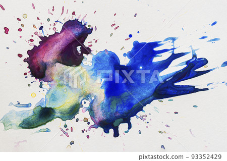 Abstract hand painted colorful blurry spot on paper Abstract hand painted colorful blurry spot on paper 93352429