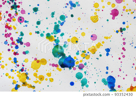 Paint Colorful drops bright splash paper, creative background Paint Colorful drops bright splash paper, creative background 93352430