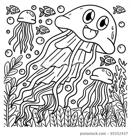 Jellyfish Coloring Page for Kids Jellyfish Coloring Page for Kids 93352437