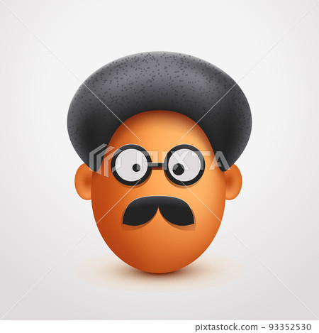 front adult egg face with afro haircut 93352530