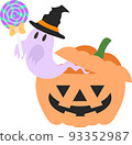 Set illustration of ghost and jack o lantern 93352987