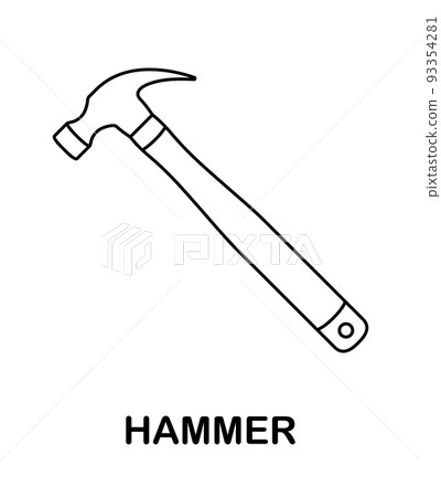 Coloring page with Hammer for kids Coloring page with Hammer for kids 93354281