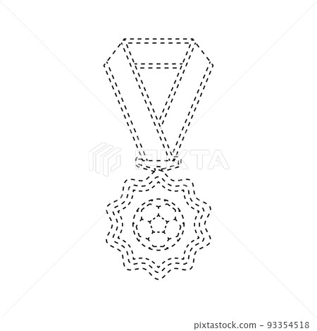 Medal tracing worksheet for kids 93354518