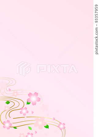 Cherry blossom New Year's card Japanese pattern background Cherry blossom New Year's card Japanese pattern background 93357959