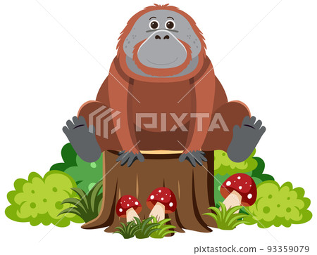 Cute orangutan in flat style isolated Cute orangutan in flat style isolated 93359079