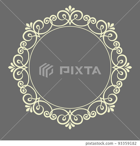 Decorative frame Elegant vector element for design in Eastern style, place for text. Floral gray border. Lace illustration for invitations and greeting cards Decorative frame Elegant vector element for design in Eastern style, place for text. Floral gray border. Lace illustration for invitations and greeting cards 93359182