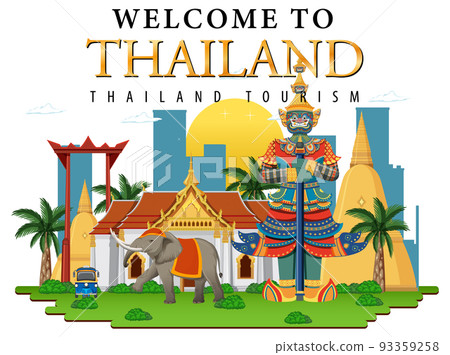 Bangkok Thailand Landmark Logo Banner 93359258