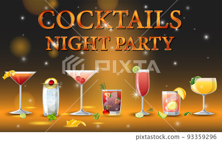Cocktails Night Party Banner Cocktails Night Party Banner 93359296