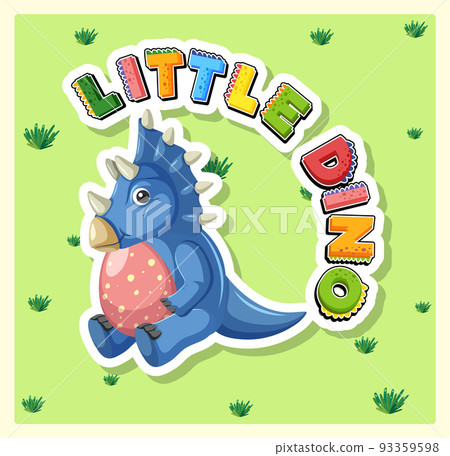 Little cute dinosaur cartoon poster 93359598