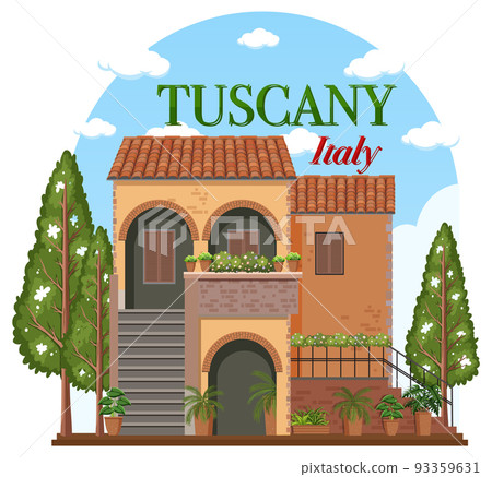 Tuscany Italy Landmark Logo Banner 93359631