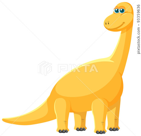 Cute Brachiosaurus Dinosaur Cartoon 93359636