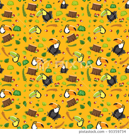 Cute toucan bird seamless pattern 93359734