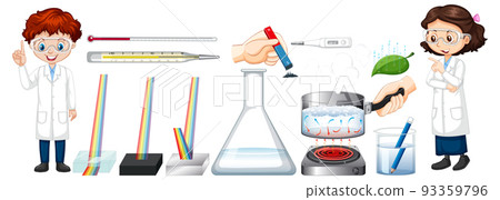 Set of equipment needed for science experiment 93359796