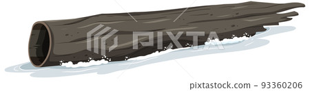 Isolated floating dead log wood 93360206